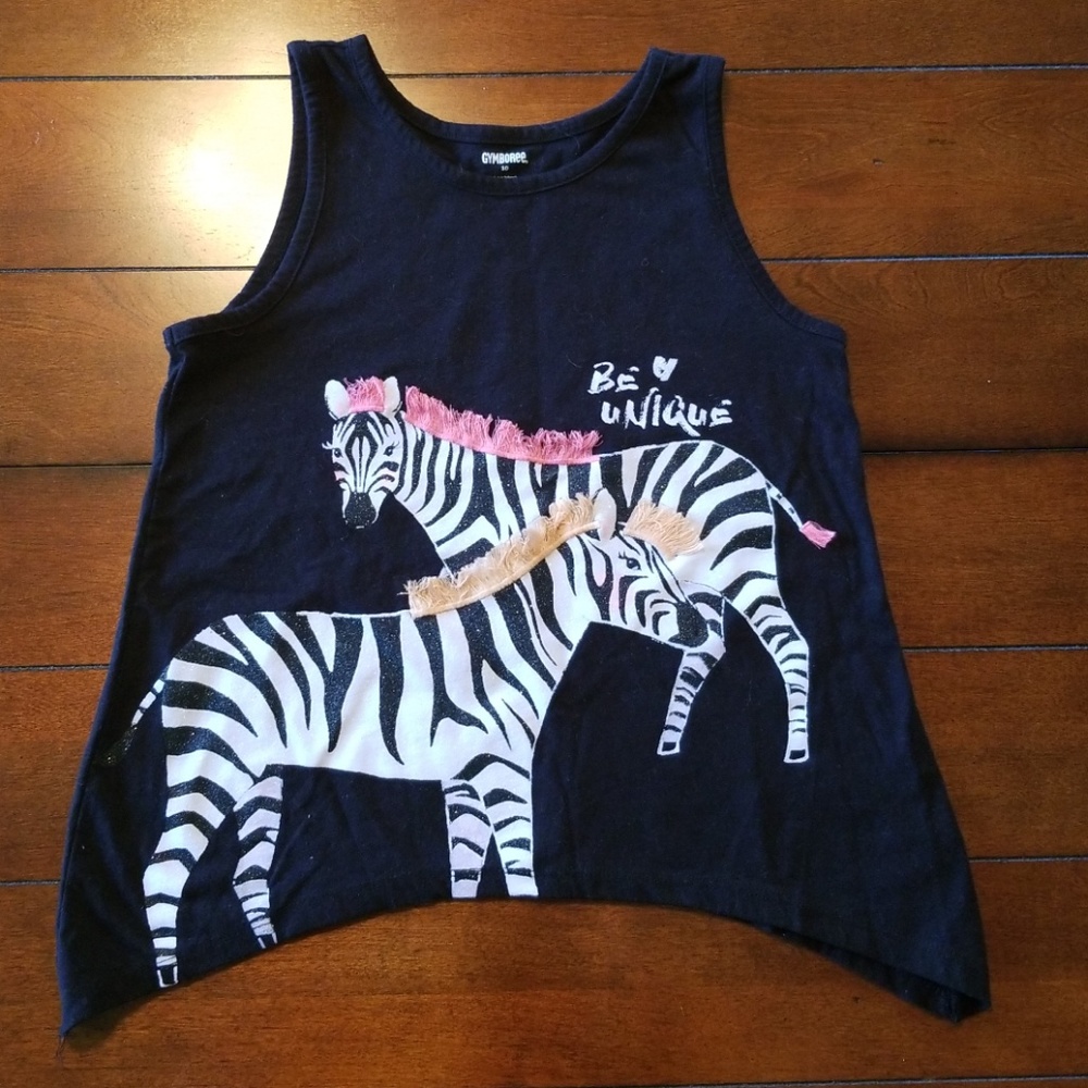 Gymboree Size 10 Girl's Sleeveless Zebra Shirt